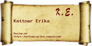 Kettner Erika névjegykártya